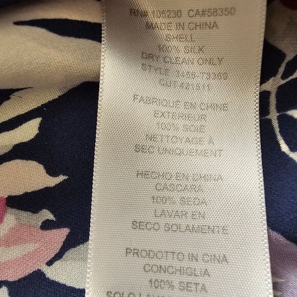 Women’s Joie 100% Silk Blue Floral Top, Small - Picture 6 of 6